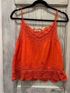 Natura Portugal Embroidered Boho Top S/M Lace Crochet Oversized cotton